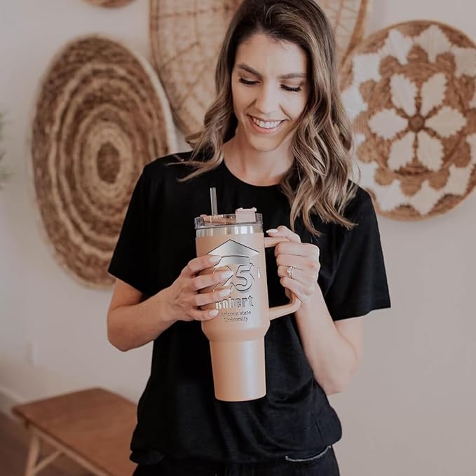 Personalized 40oz Graduation Coffee Travel Tumbler Cup, Class of 2024, Senior 2024, Custom Tumbler with Name & Text for High School College - Bloomnest