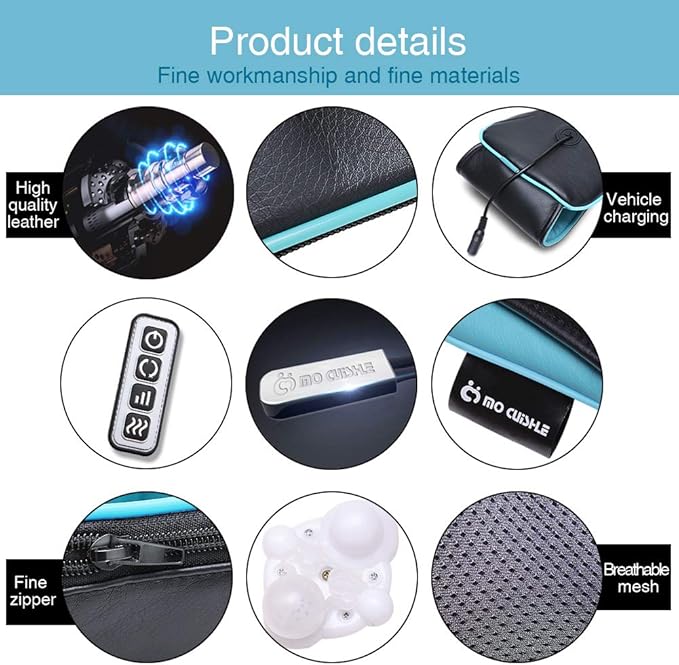 Mo Cuishle Shiatsu Back Shoulder and Neck Massager with Heat, Electric Deep Tissue 4D Kneading Massage, Best Gifts for Women Men Mom Dad, Fathers Day, Mothers Day, Christmas Gifts - Bloomnest