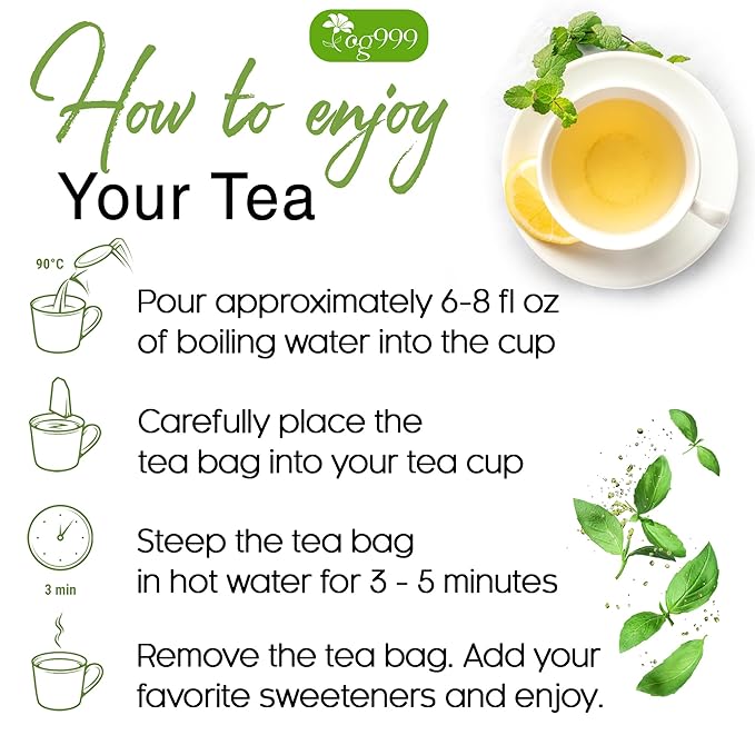 TOG999, Premium 200 Moringa Leaf Tea Bags, 100% Natural & Pure. Loose Leaf Moringa Herbal Tea. No Sugar, No Caffeine, No Gluten, Vegan. - Bloomnest