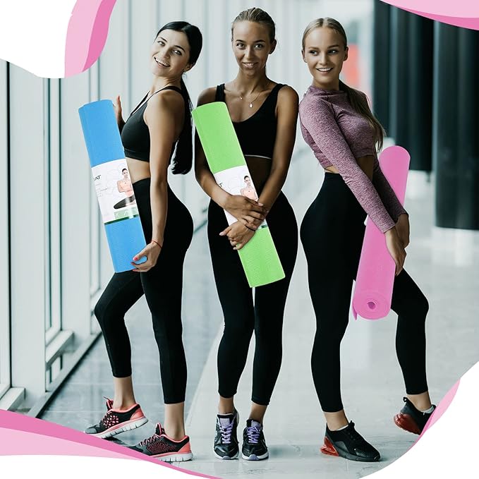 Amylove 12 Pieces Yoga Mats Bulk 68x24x0.12 Inch Exercise Non Slip Fitness Workout Mats for Women Men Home Workout Gym Yoga - Bloomnest