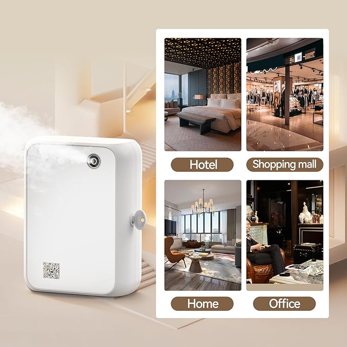 Smart Aromatherapy Diffuser with Bluetooth,500ml Waterless Essential Oil Diffuser for Whole House,Office,Spa,and Yoga Studio – Timer Function & Quiet Operation, White - Bloomnest