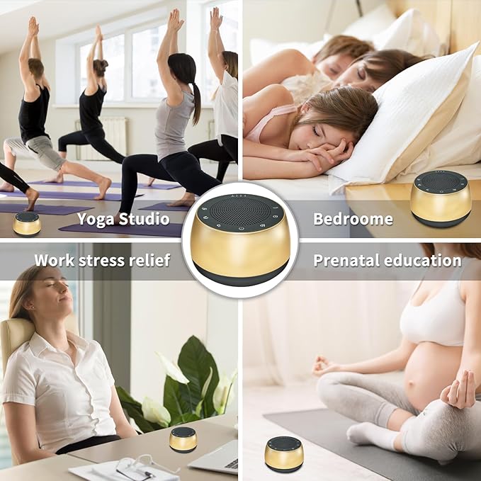 Meditation Sound Machine,Portable Electronic Singing Bowl Rifes Machine Frequency Healing,256HZ-432HZ-528HZ 9 Tones Singing Bowl Frequency Generator for Healing with 4 Level Timer and Luminous Button - Bloomnest