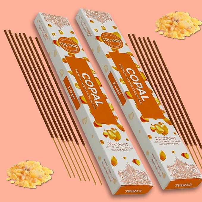 Copal Incense Sticks - Total 120 Insence-Sticks - 6 Packs of 20 Insense - Inciensos - Inscents - Natural Non Toxic Ingredients - Incents - Incence - Inscense - Insents TRUMIRI