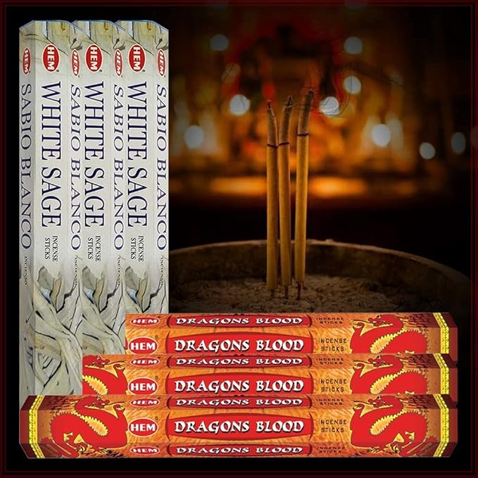 Dragon'S Blood Incense Sticks And White Sage Incense Sticks With Incense Holder Bundle For Home Fragrance And Smudging - Bloomnest