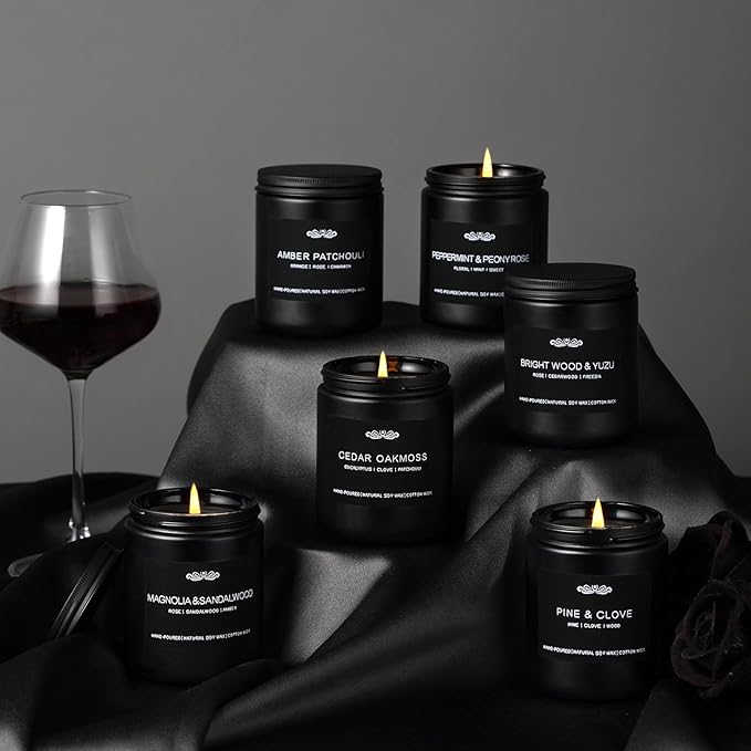 6 Pack Candles for Home Scented Aromatherapy Candles Gifts Set for Men, Men Candle Set, 42 oz 300 Hour Long Lasting Candles, Gifts for Mens, Birthday, Christmas, Anniversary Present - Bloomnest