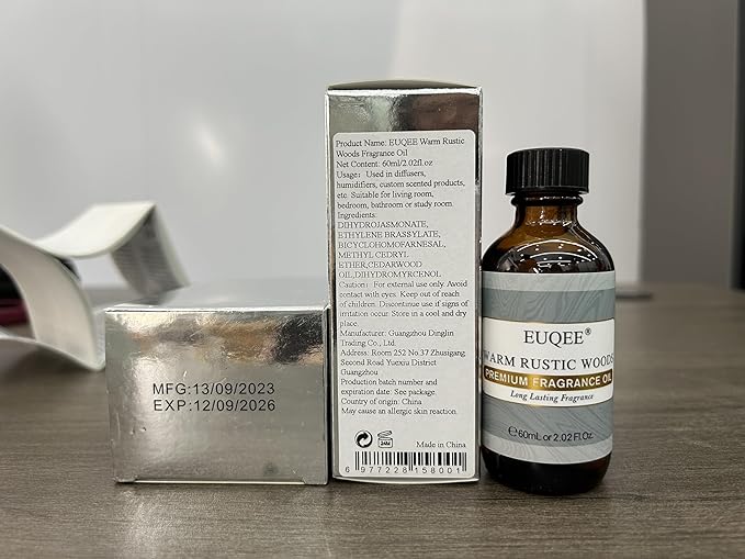 EUQEE Warm Rustic Woods Fragrance Oil Premium Fragrance Essential Oil 60ml with Glass Dropper for Diffuser, DIY Soap, Candle Making(2.02 Fl oz) - Bloomnest