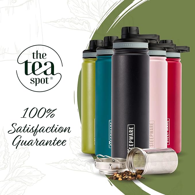 The Tea Spot Steepware Tea Tumbler and Thermos, 22oz, Tea Bottle with tea infuser for loose leaf tea or iced coffee, Sleek Double Wall Tumbler & Insulated Travel Bottle - Rose - Bloomnest