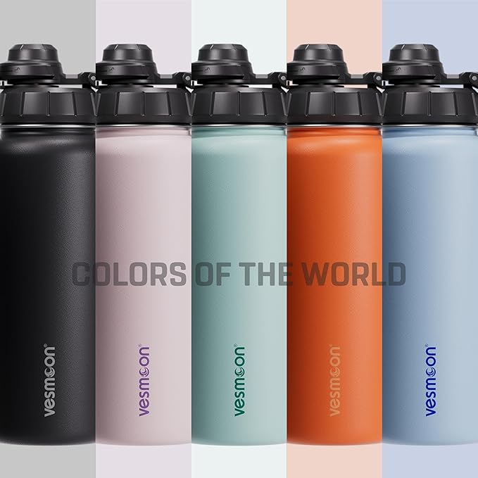 Vesmoon Vessence 32 Oz Stainless Steel Tea Infuser Bottle for Loose Leaf Tea, Water, Herbs, Fruits - Triple Layered Insulated, Leak Proof Bottle with Lid and Clip Handle - 24 Hours Hot/Cold - Bloomnest