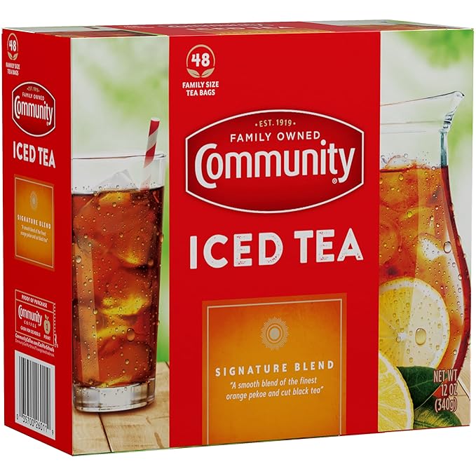 Community Coffee Signature Iced Tea, 576 Family Size Tea Bags, 48 Count Box (Pack Of 12) - Bloomnest