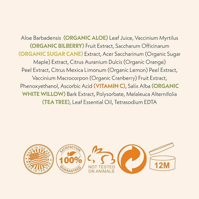 Eve Hansen Vitamin C Toner for face | 8 oz Hydrating Facial Toner Pore Minimizer with Anti Aging Aloe, Citric Acid & Tea Tree | Skin & Face Toner for All Skin Types & Even, Clear Skin - Bloomnest