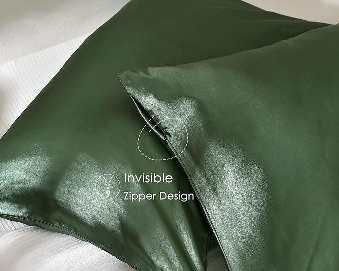 YANIBEST Satin Pillowcase for Hair and Skin Care Silk Pillowcase 2 Pack Standard 20inch X26'' Size Pillow Cases Set of 2 -Satin Cooling Pillow Covers with Hidden Zipper Floral Print - Bloomnest