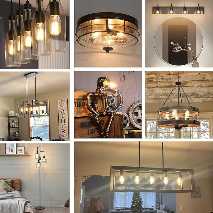 3.2 Inch 2700K Soft White E26 LED Bulb 60 Watt Equal, AC 120V 600LM Edison Bulbs Dimmable, 6W T10 T30 Tubular Filament Light Bulbs Clear Glass for Fan Pendant Wall Light, UL Listed-6 Pack - Bloomnest