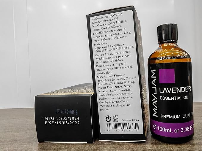 MAYJAM Lavender Essential Oil for Diffusers - Huge 3.38 Fl Oz - Lavender Oil Essential Oil for Skin Care, Hair Care, Massage, Aromatherapy, Soap and Candle Making - Bloomnest