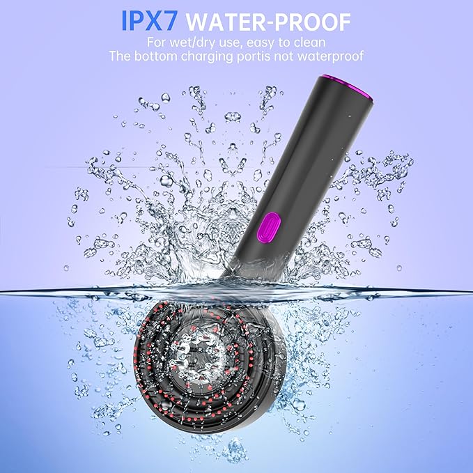 Upgrade 2 in 1 Hair Oil Applicator,Cordless Electric Hair Brushes and Scalp Massager, IPX7 Waterproof, Portable Hair Care Tool for Home ENCHE