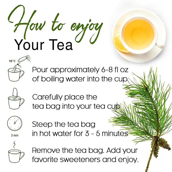 FreshDrinkUS, Pine Needle Tea Bags β 75 Tea Bags, Naturally Caffeine-Free, Refreshing Herbal Tea, Wild-Harvested Pine Leaves, Aromatic and Soothing β Non-GMO & Eco-Friendly Packaging - Bloomnest