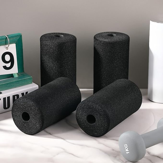 Deekin 4 Pcs Foam Foot Pad Rollers Buffer Tube Cover for Exercise Machine Home Gym Equipment Replacement Pads for Leg Extension Weight Bench Inversion Table(0.87 x 2.75 x 5.1 Inches) - Bloomnest