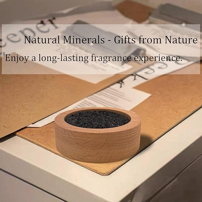 Passive Diffuser Lava Rock Natural Set Essential Oil Aromatherapy Stone for Home, Office, Car & Gifts - Compact Wood Bas - Bloomnest