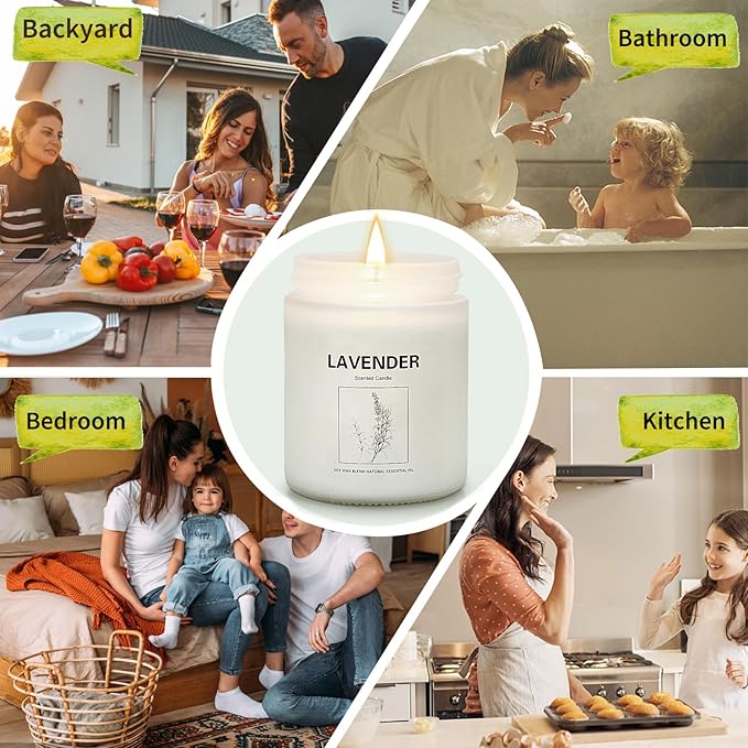 Candles Clearance, 4 Pack Candles for Home Scented, Stress Relief Gifts for Women, 28 oz Lavender Candle Gifts Set for Women Birthday, Valentine's Day, Mother's Day, Anniversary Candle Gift - Bloomnest