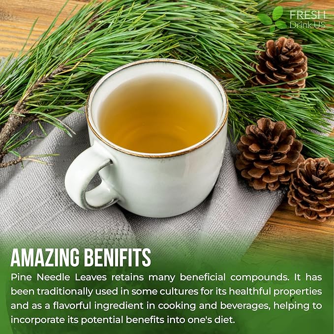 FreshDrinkUS, Premium 8oz Pine Needle Leaves Herbal Tea β Dried Loose Leaf Pine Needles β Naturally Fresh & Aromatic Caffeine-Free Herbal Tea. Sugar-Free. Vegan - Bloomnest