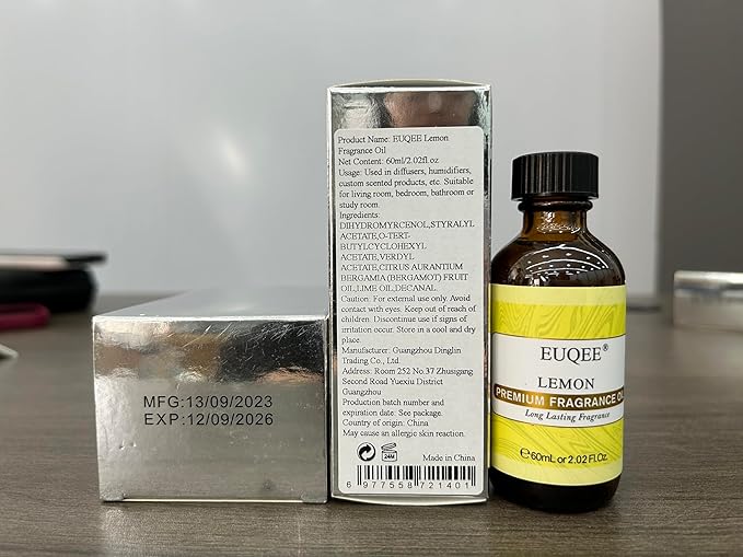 EUQEE Lemon Fragrance Oi Premium Essential Oil with Glass Dropper for Diffuser, DIY Bath Bombs, Candle Making - 2.02 Fl oz/ 60ML - Bloomnest