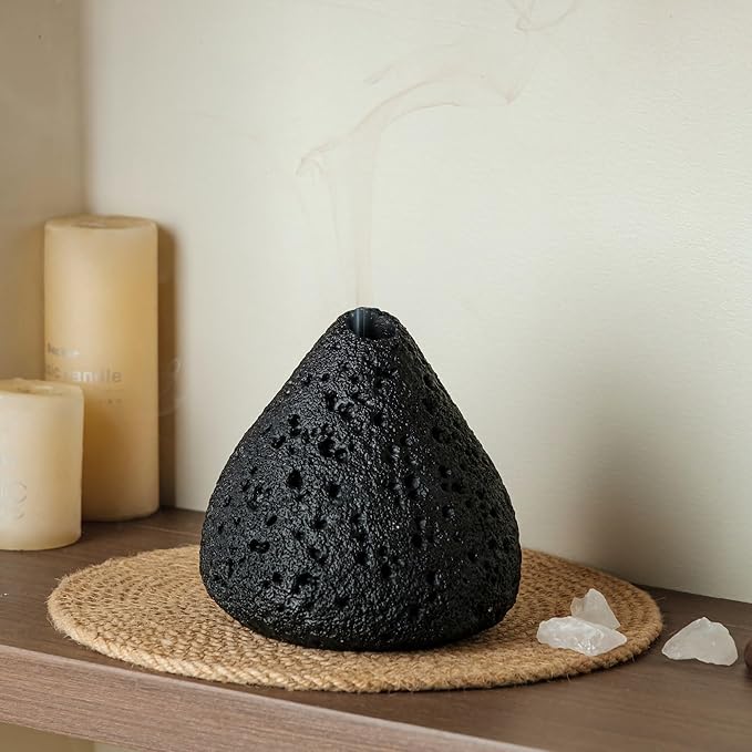 Palo Santo Holder, Modern Incense Burner for Sage, Palo Santo Sticks and Cones Burning, Mini Fireplace Chimney Smudge Bowl for Yoga, Meditation and Energy Cleansing Aromatic Home Decor Bloomnest