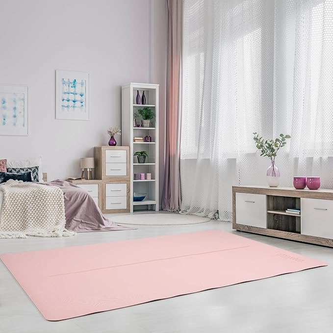 Large Yoga Mat (6'x4') – 1/4" & 1/2" Thick Exercise Mats for Home Workout, Extra Wide Workout Mats for Home Gym, Yoga, Pilates, Stretching, Floor & More - Bloomnest