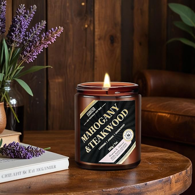 Men Candles, 4 Pack Scented Candle Set - 28oz 300 Hours Long Lasting Candles for Home Scented, Gifts for Men, Birthday, Christmas Day, Anniversary,Jasmin/Oud/Sandalwood/Mahogany - Bloomnest