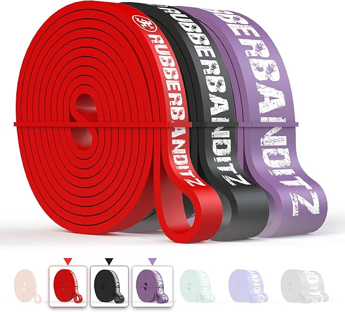 Rubberbanditz Combo Pull Up Assist Bands | Heavy Duty Resistance Exercise Bands for Powerlifting, Mobility, and Stretching | Resistance Bands for Working Out - Bloomnest