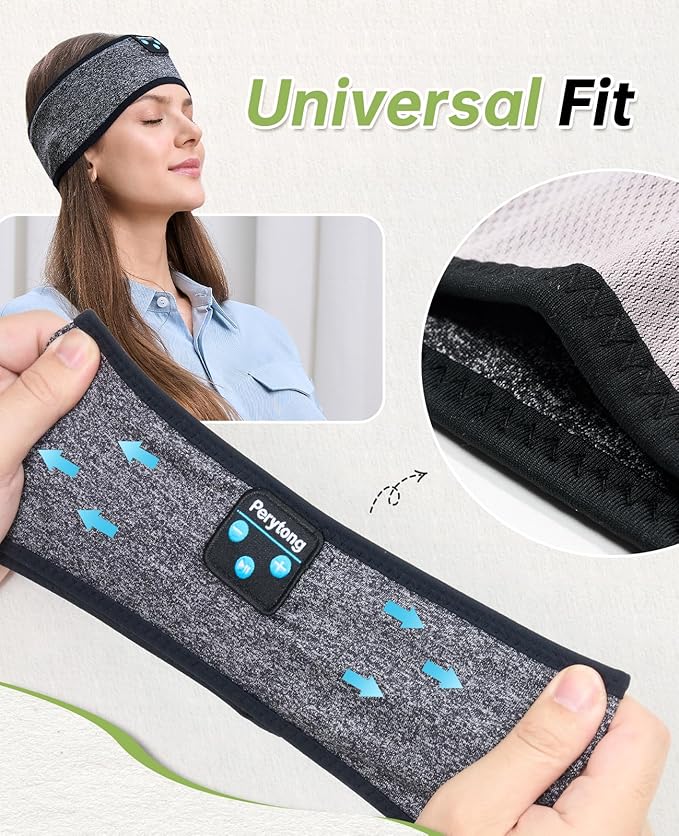 Perytong Wireless Sleep Headband with Comfortable Earbuds for Side Sleepers, Sleeping Eye Mask for Women Men Workout Running - Bloomnest