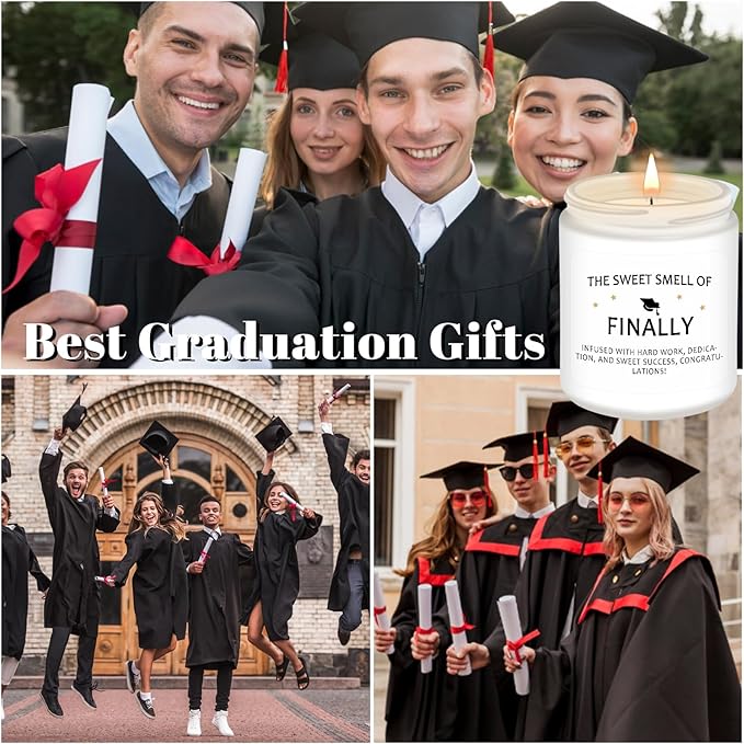 Homsolver Funny Graduation Gifts for Her Him, College, High School, Masters Degree, Phd, Nurse Graduation Gifts for Women & Men, Scented Candles