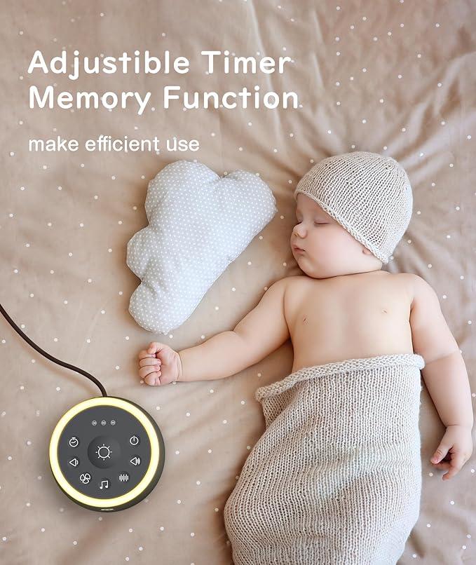 Dreamegg White Noise Machine - Sound Machine for Adult Baby Kid, Noise Machine for Sleeping with 24 Calming Sound, Ambient Nightlight, Continuous or Timer, Loud Sleep Machine for Home Nursery Office - Bloomnest