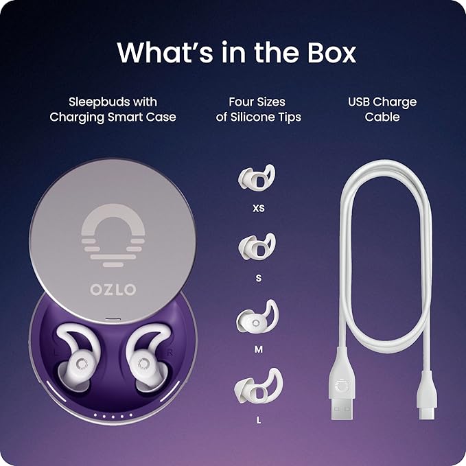 Ozlo Sleepbuds® | Comfortable Side Sleeper Headphones | Up to 10 Hours of Bluetooth LE Streaming | Science-Backed Sleep Sounds | Snore Blocking Comfortable Earbuds - Bloomnest