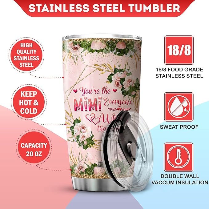 Mimi Tumbler Gift For Grandma From Grandkids You Are The Mimi Everyone Wishes They Had Flower Floral Coffee Mug With Lid 20oz Mothers Day Cup Grandmother Birthday Gifts Ideas - Bloomnest