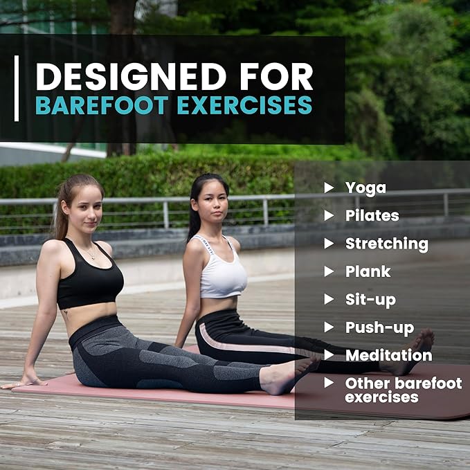 UMINEUX Large Yoga Mat for Men and Women 1/4 & 2/5 Inch Extra Thick TPE Fitness Mat for Home Gym Workout, Non-Slip, Eco Friendly Exercise Mat for Yoga, Pilates, Stretching, Meditation - Bloomnest