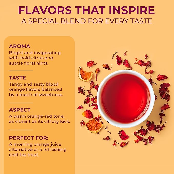 Katy's Blood Orange Loose Leaf Tea | Fruity & Citrusy Herbal Tea | Orange Peel & Hibiscus | Caffeine-Free & Hydrating Fruit Tea | 30+ Cups | Hot or Iced | Antioxidant-Rich | Woman-Owned | 3oz Pouch - Bloomnest