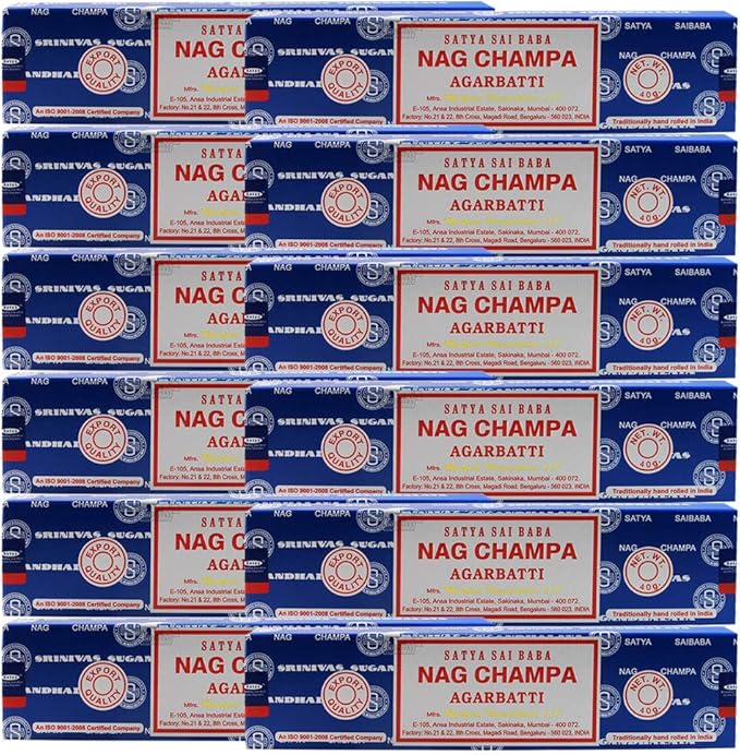 Nag Champa Incense Sticks 40g x 12 and Incense Stick Holder Bundle Insence Insense Satya Incense - Bloomnest