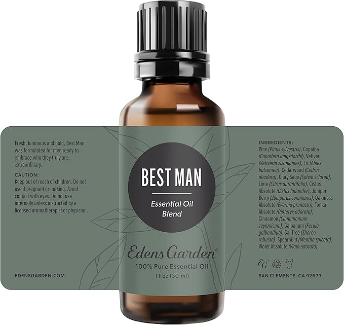 Edens Garden Best Man Essential Oil Blend- 100% Pure Premium Grade, Undiluted, Natural, Therapeutic, Aromatherapy, The Best for Skin, Candle, Humidifiers 30 ml (1 fl oz) EdensGarden
