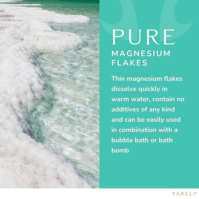 Yareli Magnesium Flakes, 5lb, Dead Sea Bath and Foot Soak, Alternative to Epsom Salt with Over 250,000mg of Magnesium Chloride Per Bag - Bloomnest