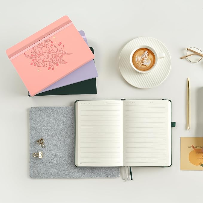 &And Per Se Lined Journal Notebook for Women&Men with Pattern, 365 Pages, 5.7'' x 8'' 100GSM Thick Paper, A5 Journals for Writing(Blush) - Bloomnest