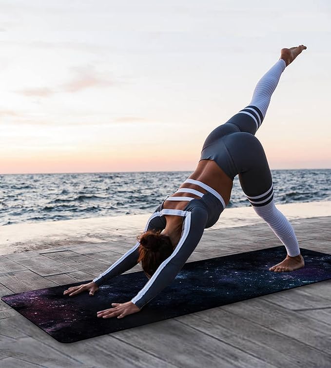 Non Slip Yoga Mat TPE Workout Mat for Men Women, Thick Workout Mat with Carrying Strap, Fitness Mats for Exercise, Yoga, Fitness, Pilates, Floor Workouts (72" x 24" x 6mm) - Bloomnest