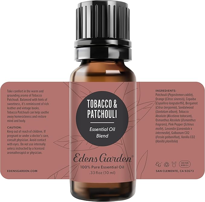 Edens Garden Tobacco Patchouli Essential Oil Blend- 100% Pure Premium Grade, Undiluted, Natural, Therapeutic, Aromatherapy, The Best for Diffusing, Skin, Candle, Humidifiers 10 ml (.33 fl oz) EdensGarden