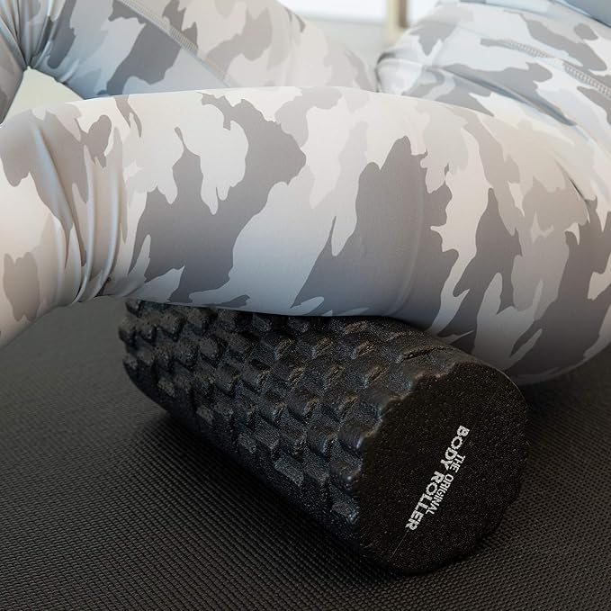 High Density Foam Roller Massager for Deep Tissue Massage of The Back and Leg Muscles - Self Myofascial Release of Painful Trigger Point Muscle Adhesions - 13" Black - Bloomnest