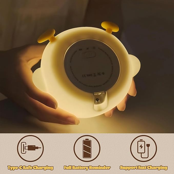 Penguin Nursery Night Light,LED Squishy Silicone Lamp,2 Levels Dimmable Bedroom Nightlight for Kids,Touch Light,Dorm Decor lamp,Baby Boys Girls Gifts (Sitting Penguin) - Bloomnest