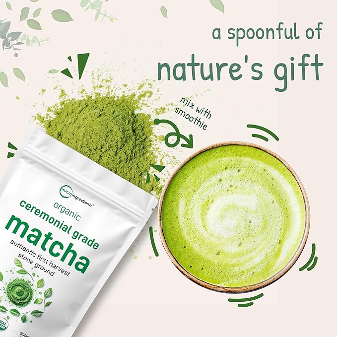 Organic Ceremonial Grade Matcha Powder, 100g | 100 Servings | Premium First Harvest Authentic Japanese Origin | 100% Pure Barista-Grade Sugar-Free Matcha Green Tea For Latte, Beverage & Baking - Bloomnest