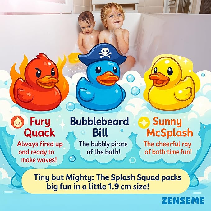 Bath Bombs for Boys with Mini Toy Ducks Inside β Kids Bath Bombs Powder - Bubble Bath for Kids β Bathtime Experiment Kit Mix - Blast of Foam & Colour Surprise β Gift Set of 4 - Bloomnest