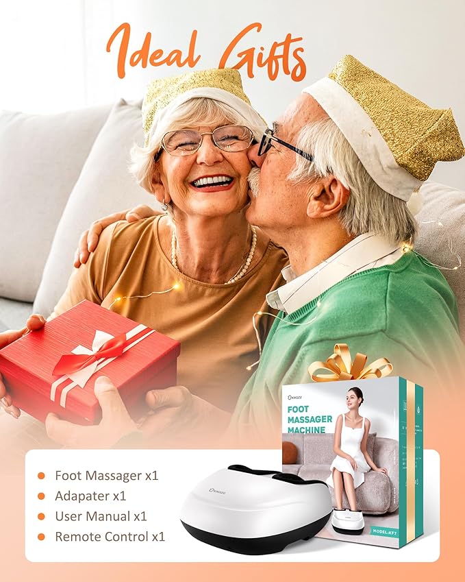 Shiatsu Foot Massager Machine with Heat & Remote, 2025 Upgraded Deep Kneading Feet Massager for Plantar Fasciitis & Neuropathy, 3 Heat Levels, Multi-Mode Massage, Auto-Off Timers, Gifts for Women Men - Bloomnest