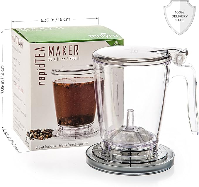 Tealyra - rapidTEA MAKER - 30-ounce - Loose Tea Teapot Infuser - Best Tea Maker Makes a Perfect Cup of Leaf Tea - Bottom Dispensing Teapot - Dripping Free Guarantee - 900ml - Bloomnest
