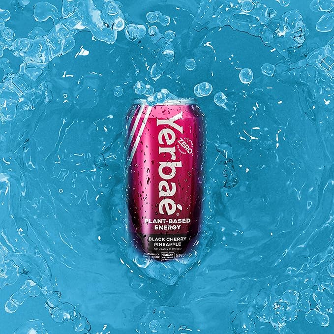 Yerbaé Energy Beverage - Black Cherry Pineapple, 0 Sugar, 0 Calories, 0 Carbs. Yerbae is Energized by Yerba Mate, Plant-Based, Healthy Alternative to Sugary Drinks, 16oz cans (12 Pack) - Bloomnest