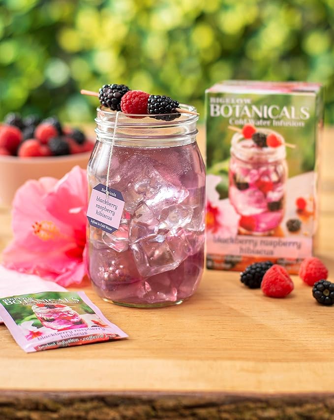 Bigelow Botanicals Cold Water Infusion Blackberry Raspberry Hibiscus Tea Bags 18 Count Box (Pack of 3), Herbal Infusion, Caffeine Free, 54 Tea Bags Total - Bloomnest