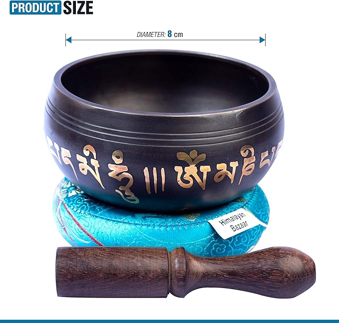 Tibetan Singing Bowl Set Brass - Master Healing Grade - Authentic Handcrafted Sound Bowl by Himalayan Bazaar - Bloomnest